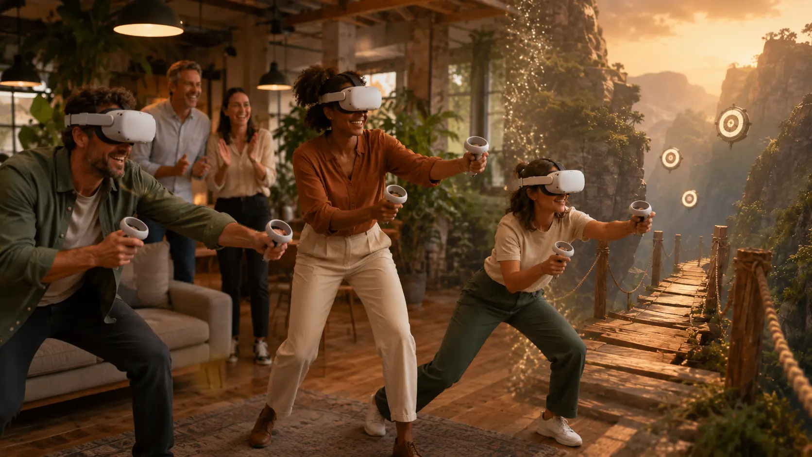 Participant relevant un défi VR rapide lors d'un événement